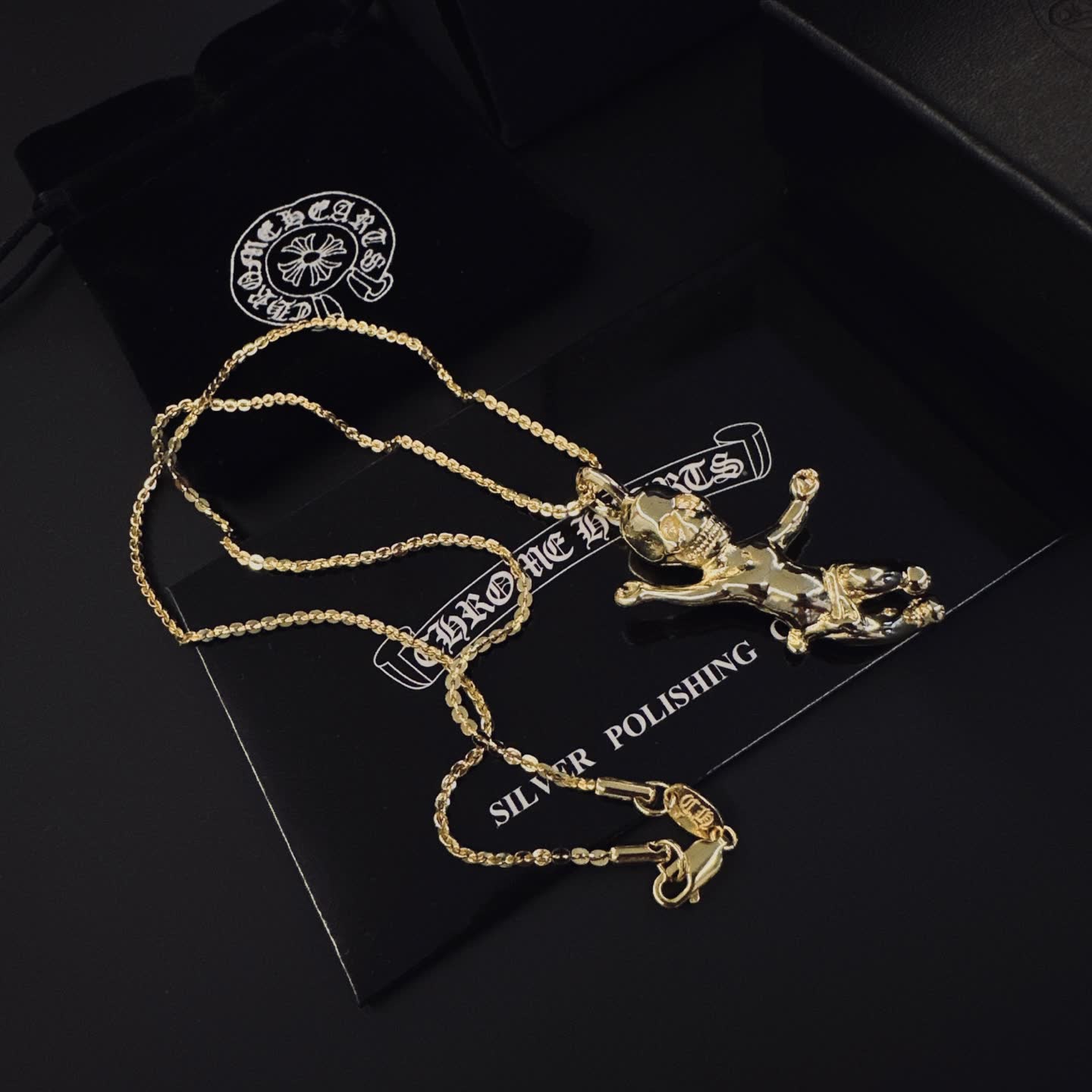 Chrome Hearts Gold Plated Pendant Necklace